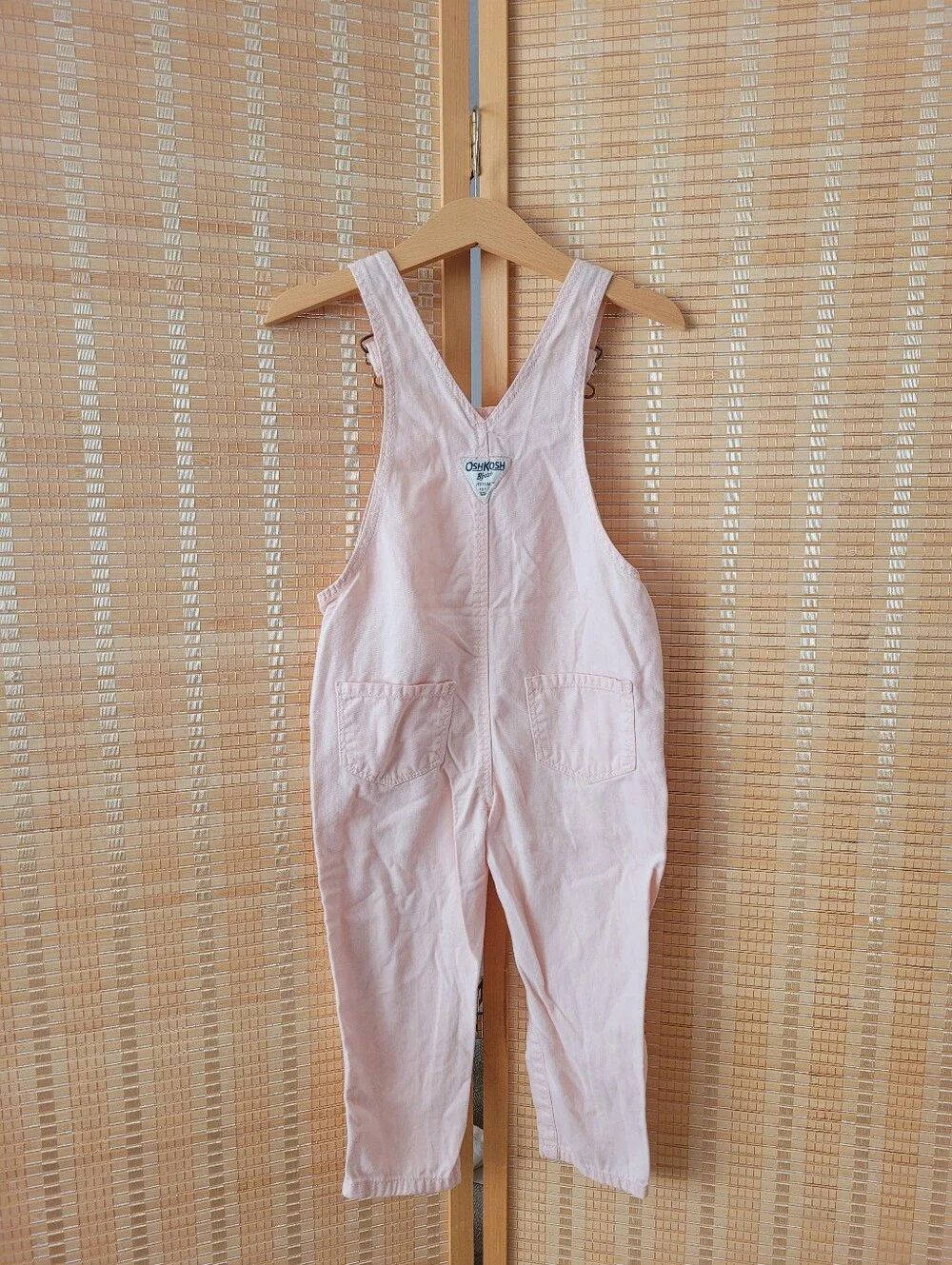 Oshkosh Light Pink Cotton Overalls with Heart Pocket